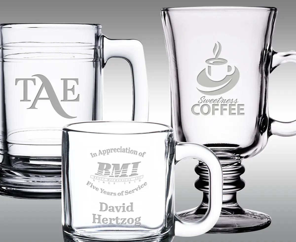 Engravable Glass Mugs