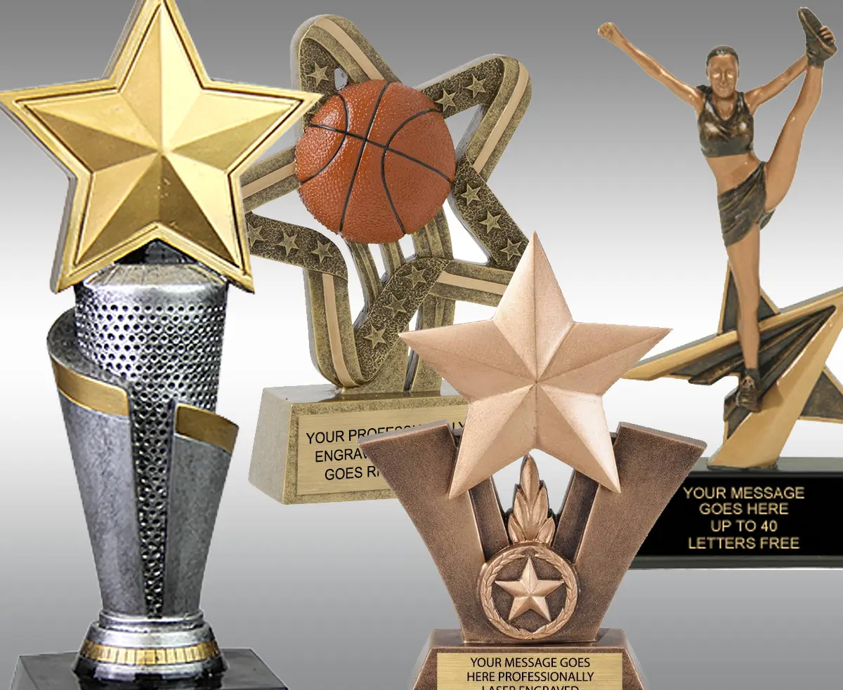 Star Themed Sculpture Resin Trophies