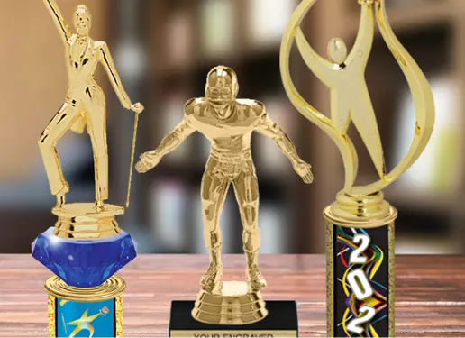 E ENGRAVED FREE Music Award High Star Gold Sports Trophy 